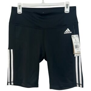 Adidas Cycling Shorts 3S High Rise Training Black White‎ L Activewear Stretch
